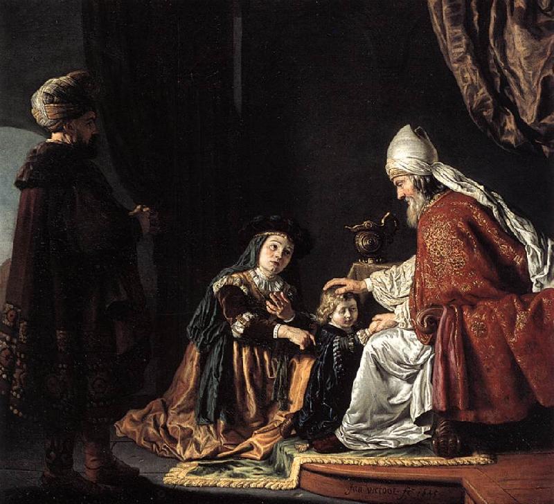 VICTORS, Jan Hannah Giving Her Son Samuel to the Priest ar Germany oil painting art